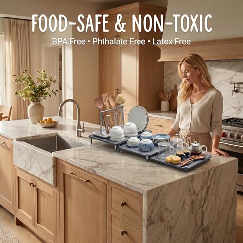 3-Pack Diatomaceous Earth Mat, Large Stone Drying Mat for Kitchen | Nesting Diatomite, Quick Dry, Non Slip, Heat Resistant（15.75"×11.81" & 13.19"×11.81" & 10.75"×11.81"）