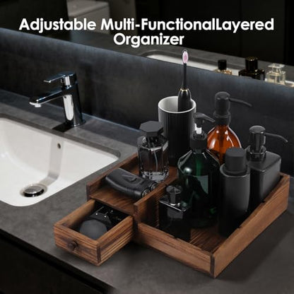 Bathroom Counter Organizer, Cologne Organizer for Men, Desk Storage | Perfume Organizer, Cologne Stand, Dresser Organizer, Mens Bathroom Decor, Men Gifts, Adjustable Partition