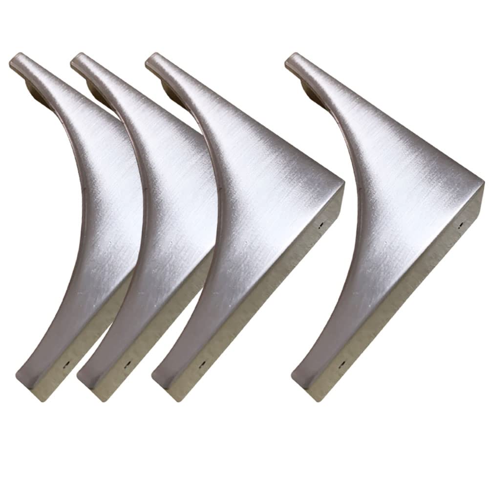 Corner Guards, Metal Corner Protectors for Furniture, Vintage Decorative Corner Guards for Box Table Doors Wood Furniture Edge Cover Safety Guard Pack of 4 Brushed Silver Finish Corner