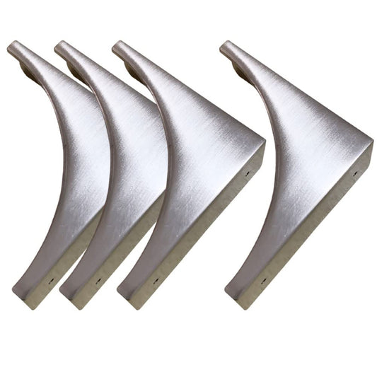 Corner Guards, Metal Corner Protectors for Furniture, Vintage Decorative Corner Guards for Box Table Doors Wood Furniture Edge Cover Safety Guard Pack of 4 Brushed Silver Finish Corner