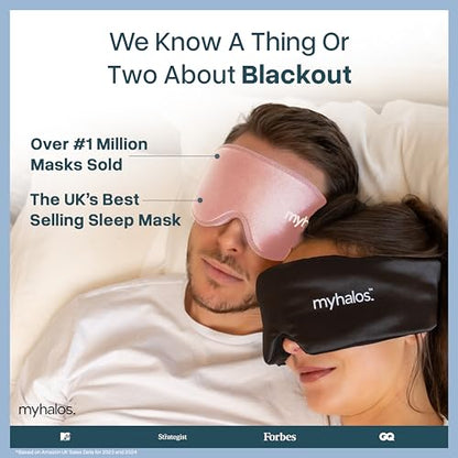 MyHalos® Sleep Mask for Men and Women, 3D Blackout Eye Masks for Sleep | Sleeping Mask, Blindfold, Zero Pressure, Breathable, Side Sleepers & Eyelash Friendly, Night & Travel Eye Mask (Peach)