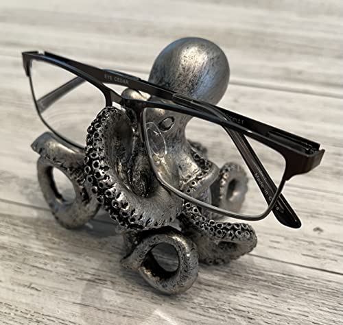 Top Brass Whimsical Octopus Figurine / Eyeglasses Holder Stand - Fun Glasses Keeper