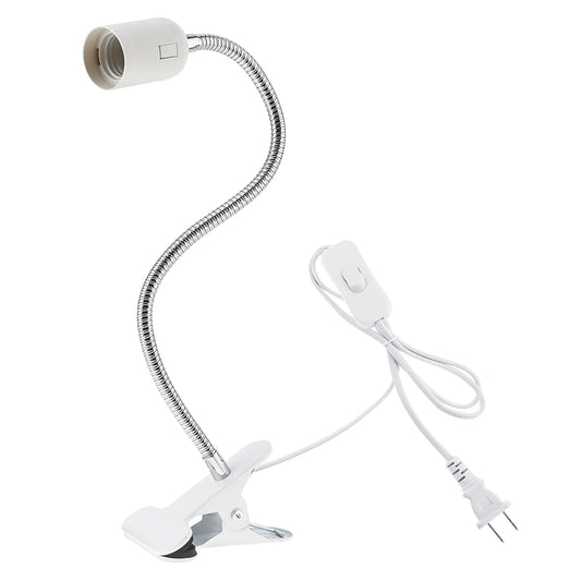 RTNLIT E26/E27 Clip Desk Lamp Holder, Clamp Lamp Fixture with On/Off Switch | Flexible Gooseneck Light Bulb Socket for Reptiles, Aquarium, Desk, Grow Light, 4.1Ft Cable