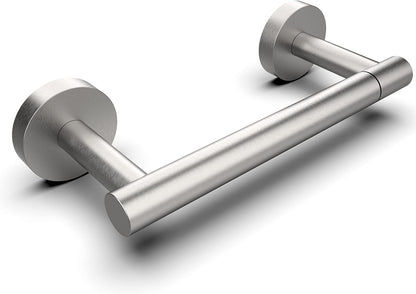 Bathroom Toilet Paper Holder Wall Mount SUS304 Stainless Steel Double Post Pivoting Toilet Paper Roll Holder Wall Mounted for Bathroom RV Commercial Toilet Tissue Dispensers, Brushed Nickel
