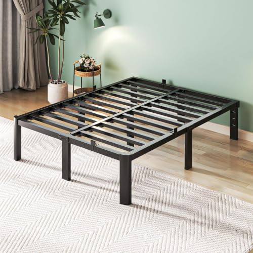 Queen Bed Frame, 18 Inch Heavy Duty Steel Platform, Noise-Free