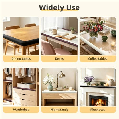 Corner Protector Baby, Baby Proofing Edge Corner Protector, Soft Foam White | Waterproof Foam Cushion with Adhesive Tape ,Corner Protector for Fireplace, Table, Stair, Cabinet (6.6ft Edge + 4 Corners)