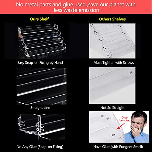 Sunglasses Organizer Countertop Stand, 4 Tier Sunglass Holder Display Rack, Nail Polish Organizer Acrylic Display Stand, Assembly Required