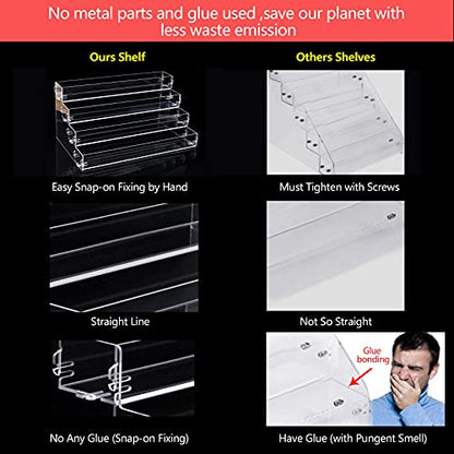 Sunglasses Organizer Countertop Stand, 4 Tier Sunglass Holder Display Rack, Nail Polish Organizer Acrylic Display Stand, Assembly Required