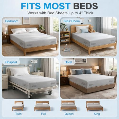 Bed Sheet Holders for Corners, 4 Pack Sheet Fasteners | Fitted Sheet Holder Keeps Sheets Tight & Wrinkle-Free, Zigzag Lock, No-Lift Install, Fabric-Safe, Fits King Queen Full Twin
