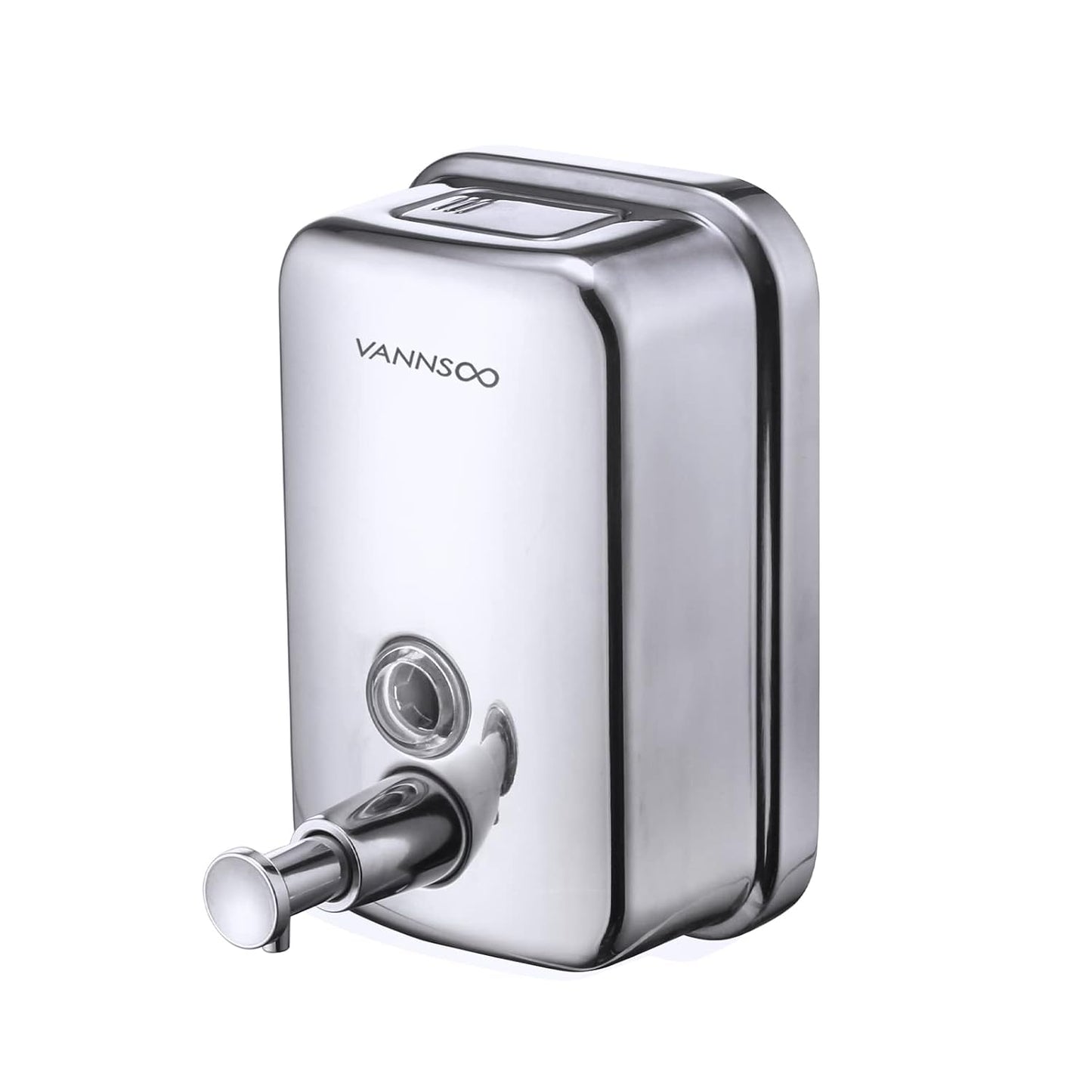 Commercial Soap Dispenser Wall Mount Stainless Steel, 17 fl.oz. | 500ml Manual Liquid Pump Rust-Proof Leak Free for Bathroom