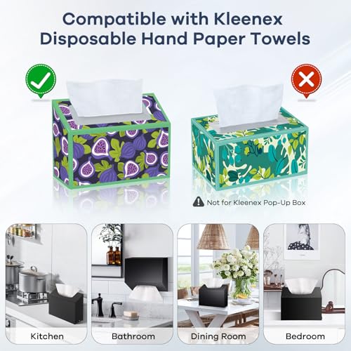 Acrylic Hand Towel Box Cover Holder, Wall-Mounted, Glossy Black | Compatible with Kleenex Disposable Paper Hand Towels | Premium Acrylic | Self Weight |Sturdy | Easy to Refill | Bathroom Use