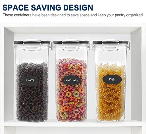 Cereal Container Set, MCIRCO Airtight Food Storage Containers ((4L /135.2oz) Set of 6, Cereal Dispensers with Measuring Tools