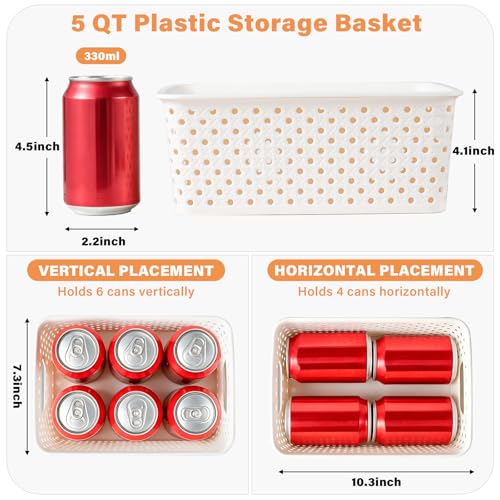 10 Pack Small Plastic Storage Bins with Lids, Stackable Plastic Storage Baskets for Organizing with Handles, Organizer Bins with Labels for Room, Craft, Containers for Pantry Organizers and Storage