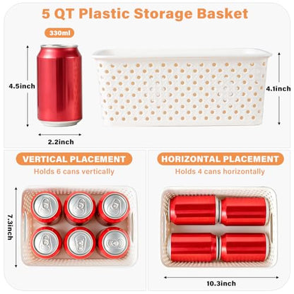 10 Pack Small Plastic Storage Bins with Lids, Stackable Plastic Storage Baskets for Organizing with Handles, Organizer Bins with Labels for Room, Craft, Containers for Pantry Organizers and Storage