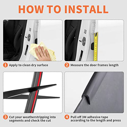 26 Feet Rubber Edge Trim Weather Stripping, BISOTHAI Self-Adhesive Rubber U Channel Edge Trim for Car Doors, Hatches, and Glass, Steel Plates, Easy Cut to Size(Black)