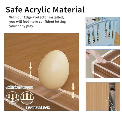 13.12 FT Edge Corner Protector Baby Proofing,Soft Clear Furniture Table Corner Guard & Edge Safety Cabinet Door Bumper,Crib Bumpers,Wall Protector(Width 2 in，Thickness 0.08 in)