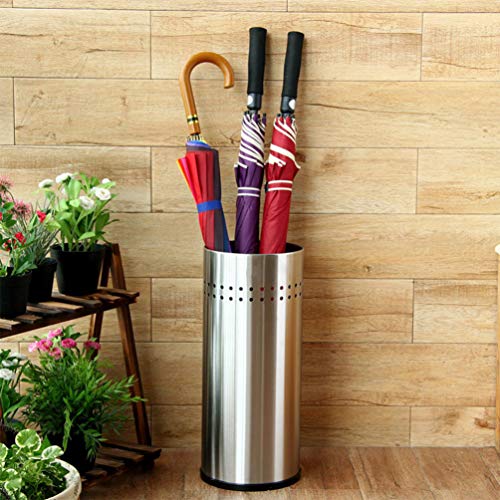Umbrella Storage Bucket Indoor Umbrella Stand Organizer Stainless Steel Small Holder with Draining for Entryway Home Office Lobby
