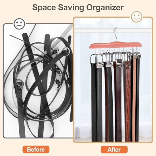 TOPIA HANGER Bra Hangers for Closet Organizer, Cedar Wooden Hangers with 20 Hooks, 2 Packs Hold Up to 80 Bras, Tank Top Hanger Space Saving, Belt Hanger-CT58U