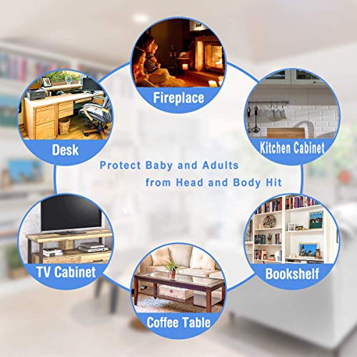 Edge Protector 100% Silicone, Baby Proofing Thin Corners Clear Guards, Pre-Tape Adhesive Soft for Kids Safety, Child Table Cabinets Furniture Bumper, 12 FT