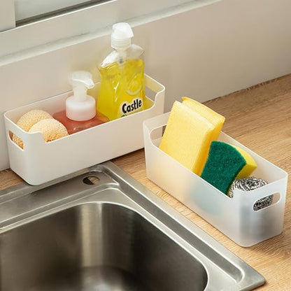 2 Pcs Kitchen Cabinet Door Organizer,Adhesive Mount Inside Cabinet Door Storage,Under Sink Door Storage Shelf for Kitchen,Bathroom,Office,Garage,Craft Room(Transparent)