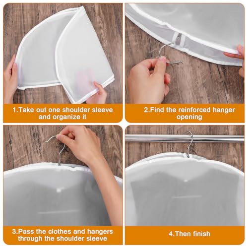 30PCS Garment Covers For Hanging Clothes, Shoulder Covers For Closet Storage, Breathable Dust Covers For Suits, Coats, Jackets, Translucent PEVA Material, 23.6" X 11.8" X 1.9