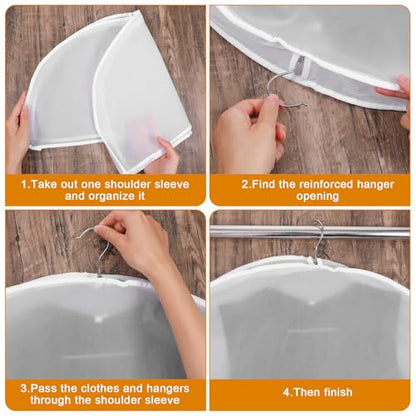 30PCS Garment Covers For Hanging Clothes, Shoulder Covers For Closet Storage, Breathable Dust Covers For Suits, Coats, Jackets, Translucent PEVA Material, 23.6" X 11.8" X 1.9