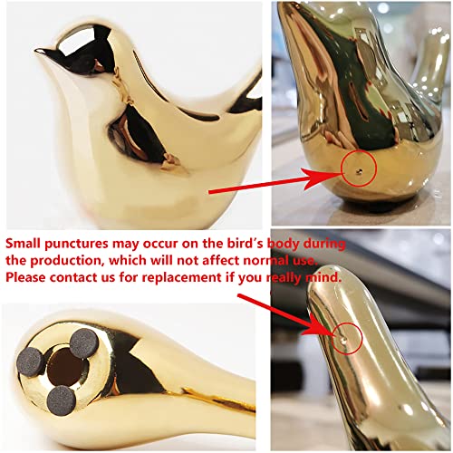 Small Birds Statues Home Decor, Modern Style, Gold, M&L