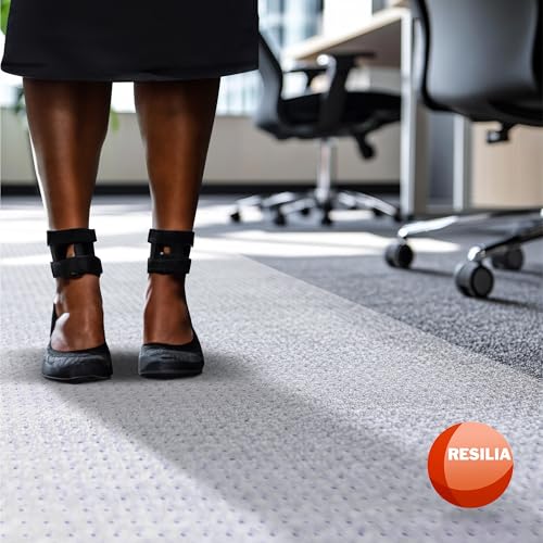 RESILIA Industrial Deep Pile Carpet Runner - Crosshatch Pattern Non Slip Carpet & Rug Protector Mat, Waterproof Clear Plastic Vinyl Floor Covering, 30 Inches Wide x 6 Feet Long, Made in The USA