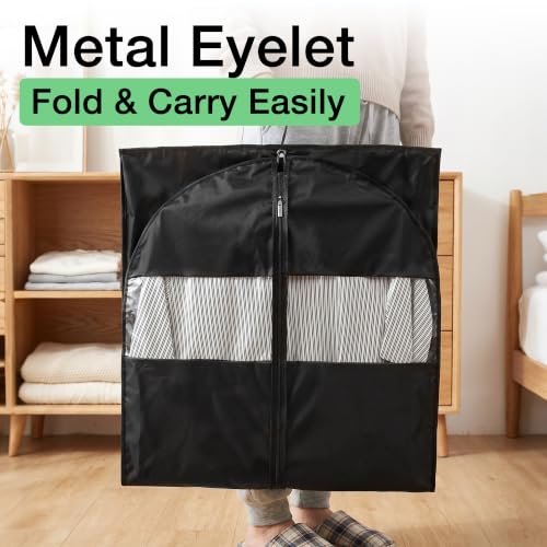 Dress Bags for Gowns, 65" Long Garment Bags for Hanging Clothes, 3-Pack Foldable Dress Cover with Clear Window for Women's Coats, Formal Gowns, and Evening Dresses