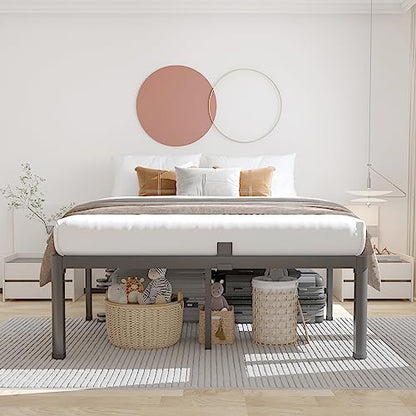 18 Inch Queen Bed Frame with Rounded Corner & 4 Mattress Baffles