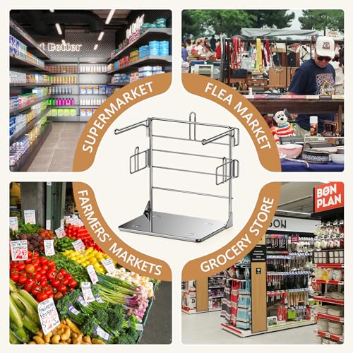 Grocery Bag Holder - Plastic Bag Organizer, Detachable Metal Shopping Bag Holder for Grocery Store & Business