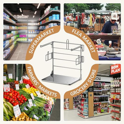 Grocery Bag Holder - Plastic Bag Organizer, Detachable Metal Shopping Bag Holder for Grocery Store & Business