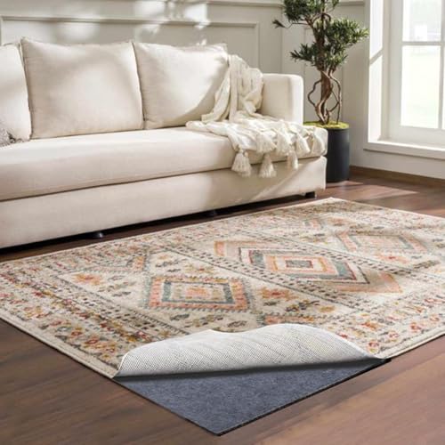 Felt Rug Pad - 1/2 9x12 Foot Extra Large Area Liner for All Floors and Trims, Thick Pad for Hardwood Floors Under Rugs, Keeps Rugs Softly and Securely in Place