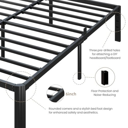 Metal Bed Frame King Size, 14 Inch Heavy Duty Platform Bedframe, Noise Free
