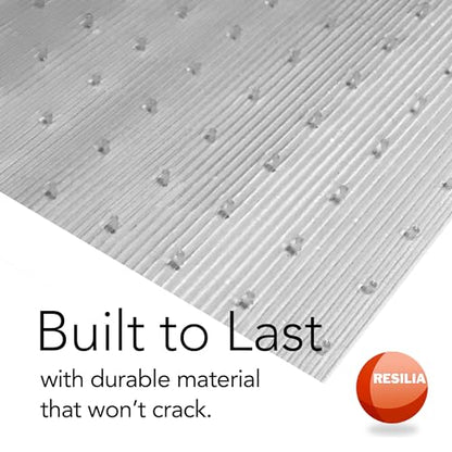 RESILIA Low-Pile Carpet Runner - Non Slip Carpet & Rug Protection, Washable Clear Vinyl Floor Runners, 27 Inches Wide x 25 Feet Long, Made in The USA