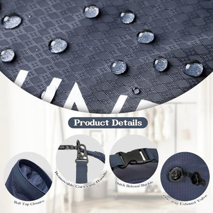 Travel Laundry Bag, Vacuum Compression Dirty Clothes Travel Bag | Waterproof Wet/Dry Space-Saving Laundry Storage Organizer, Smell Proof Storage Bag for Clothing, Swimming, Yoga, Gym, Camping