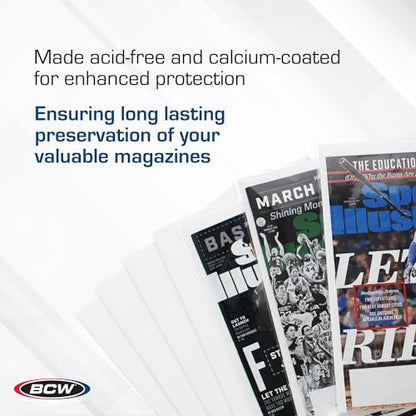 BCW Magazine Backing Boards 8.5" x 11" – 100 Pack | 24pt Acid-Free Boards for Comics, Fabric Storage, Crafts & Collectibles | Precision Cut for Archival Protection