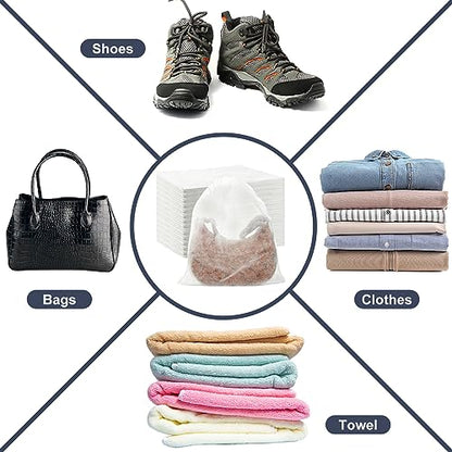 Berlune 200 Pcs Dust Bag for Purse Travel Shoe 19.7 x 15.8 Inches Non Woven Fabric Handbag Storage Organizer Breathable Dust Bag with Rope for Storing Shoes Boots, White