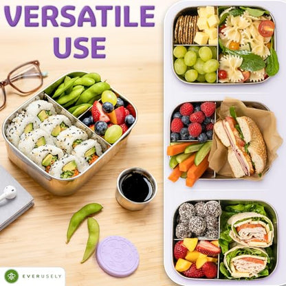 Stainless Steel Bento Box + Condiment Container -... (Lavender)