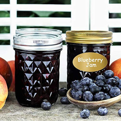 Mason Jars 8 oz, 24 Pack Canning Jars 8 oz Half Pint Glass jars with Regular Lids and Bands, Small Mason Jars with Lids Ideal for Jelly Jam Honey Wedding Favors Shower Favors Food