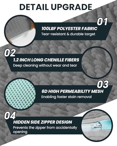 Shoe Washing Machine Bag: 2 Pack Reusable Shoes Cleaning Bags, Light Gray | Heavy Duty Shoe Laundry Bag for Washer & Dryer, 360° Deep Clean for Sneakers Tennis Shoes, Gifts for Women Men (2pcs)