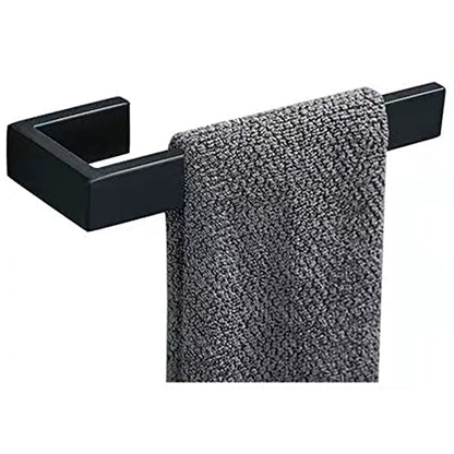 JOPOFI Hand Towel Holder, Towel Ring - Matte Black | Stainless Steel Towel Holder for Bathroom wall, 8" Rectangular Modern Design Hand Towel Bar, Contemporary Hand Towel Rack