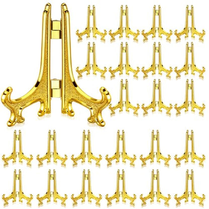 48 Pcs Mini Easel Stands 3 Inch Plastic Plate Stan... (Gold | Plastic)