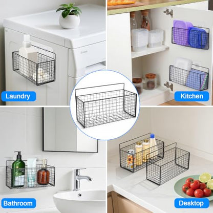2 Pack Large Adhesive Kitchen Cabinet Door Organizer - Lid Organizer Inside Cabinet Wall Mounted Pantry Door Caddy for Kitchen Containers Lid Kitchen Under Sink Basket