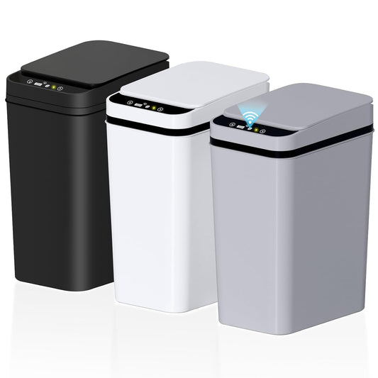 Bathroom Small Trash Can with Lid, Automatic Garba... (Mix)
