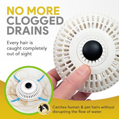 ShowerShroom Stealth Shower Hair Drain Catcher - Hair Stopper for Shower Drain, Bathtub, and Bathroom Sink, Will Not Impede Water Flow, Bathtub Hair Catcher for Drain with No Installation Required
