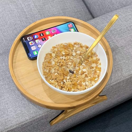 Round Shape Sofa Armrest Clip Foldable Sofa Armrest Clip | Clip on Tray Table for Couch Armrest,Drinks Holder, Remote Control Holder, Snacks Holder