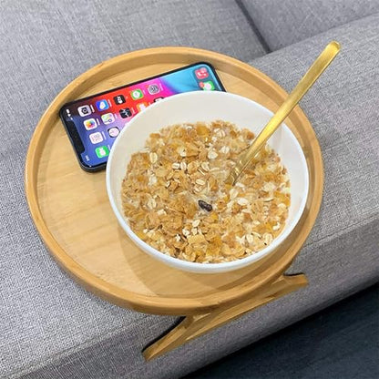 Round Shape Sofa Armrest Clip Foldable Sofa Armrest Clip | Clip on Tray Table for Couch Armrest,Drinks Holder, Remote Control Holder, Snacks Holder