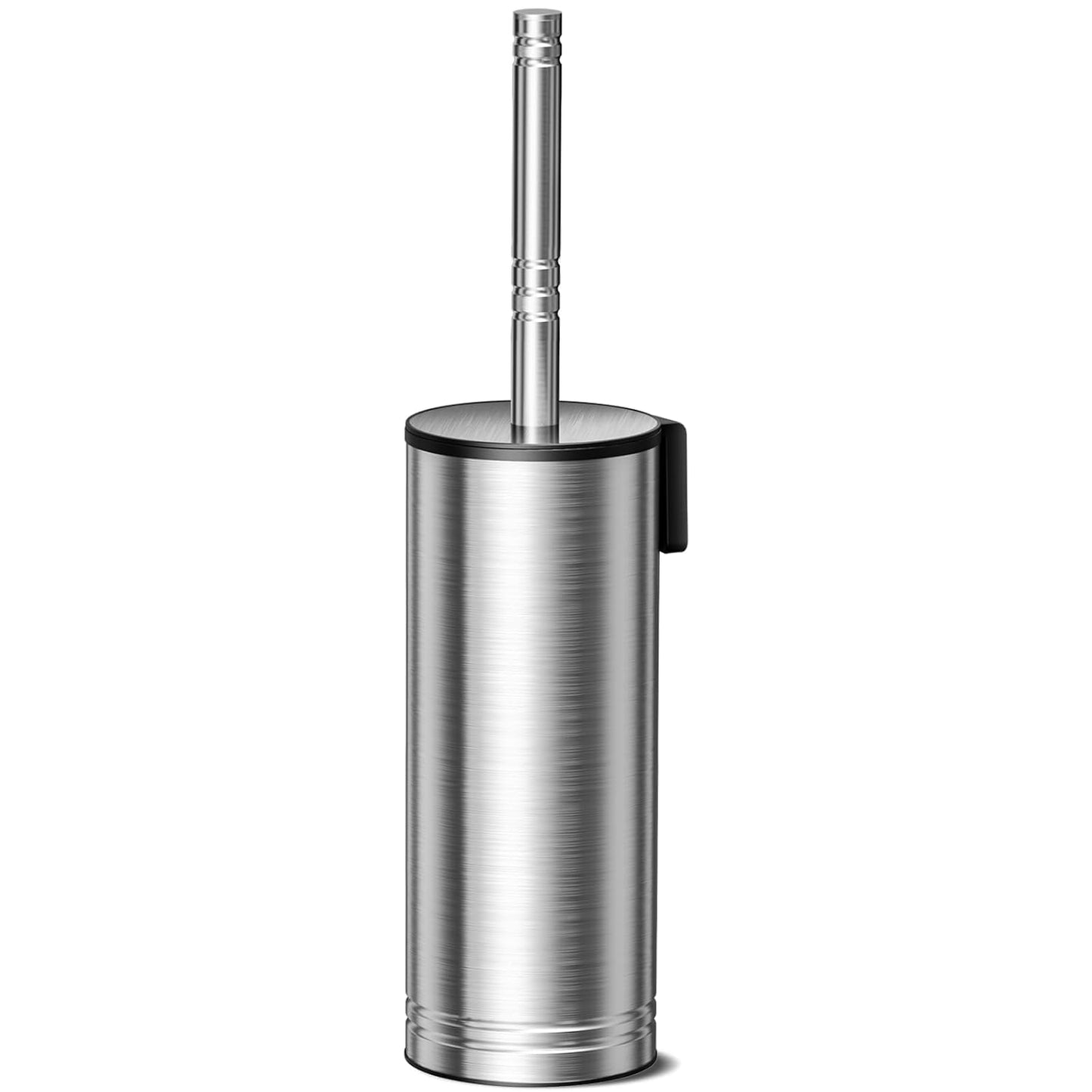 HAMITOR Toilet Brush and Holder Set：Stainless Steel Deep Clean Bathroom | Wall-Mounted Cleaner Brush with Curved Bristle for Home Apartment Bathroom Accessories Silver 1 Pack