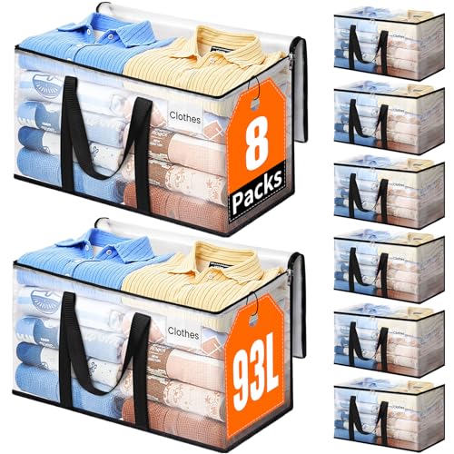 Moving Bags, Extra Large Heavy Duty Storage Bags,... (8 Count | Clear)